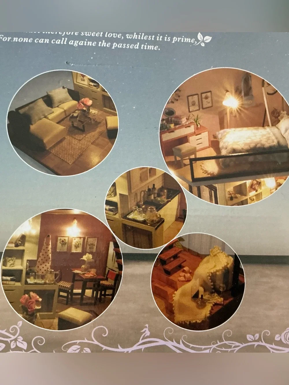 Miniature Room Kit - Blue Accent Home Wall Decor